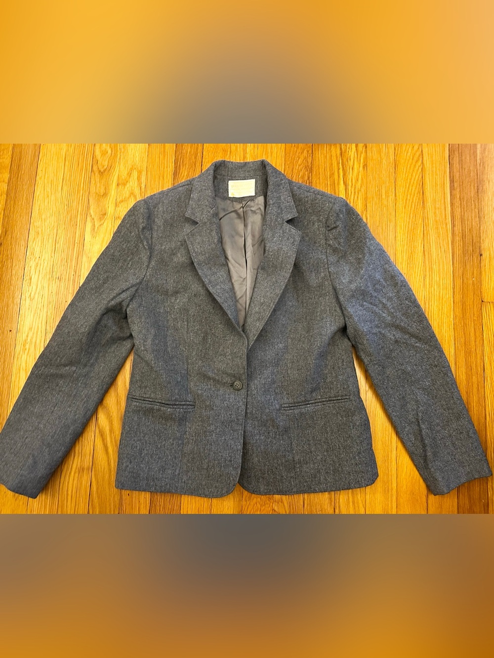 Vintage Pendleton Gray 100% Virgin Wool Single Button Blazer - Fits Like Small